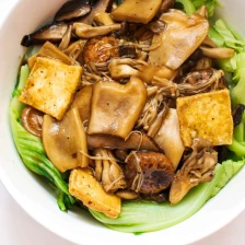 Mushrooms and Tofu With Chinese Mustard Greens Recipe Page