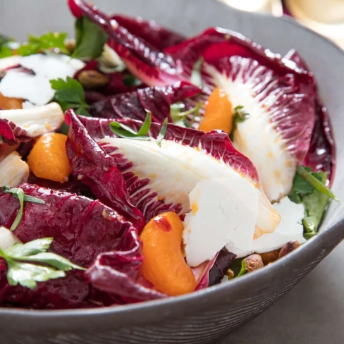 Trevisano Radicchio Salad With Satsumas, Pistachios, and Calabrian Chile Vinaigrette Image