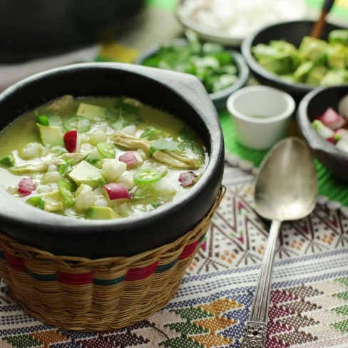 One-Pot Pozole Verde de Pollo (Green Mexican Hominy and Chicken Soup) Image