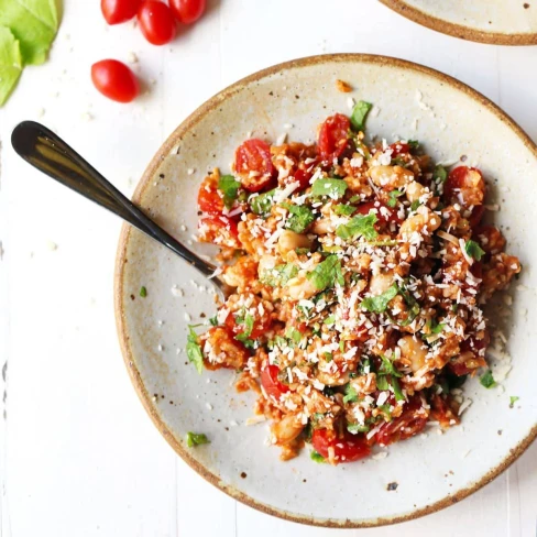 Asiago White Beans With Farro, Kale, And Tomatoes Image