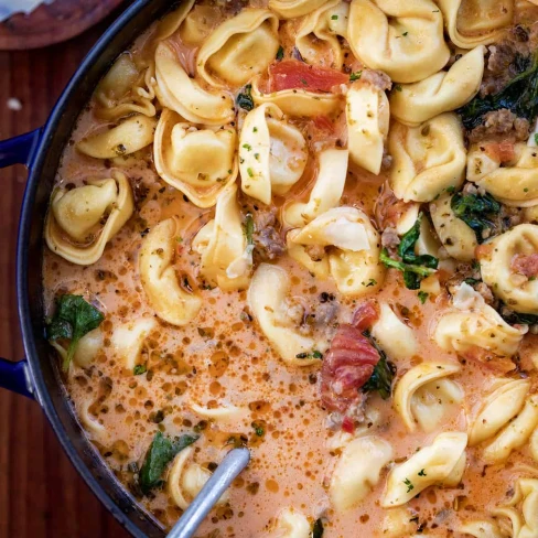 One Pot Italian Sausage Tortellini Soup Image