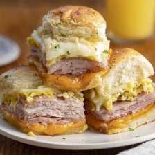 Ham Egg &amp; Cheese Breakfast Sandwich Recipe Page