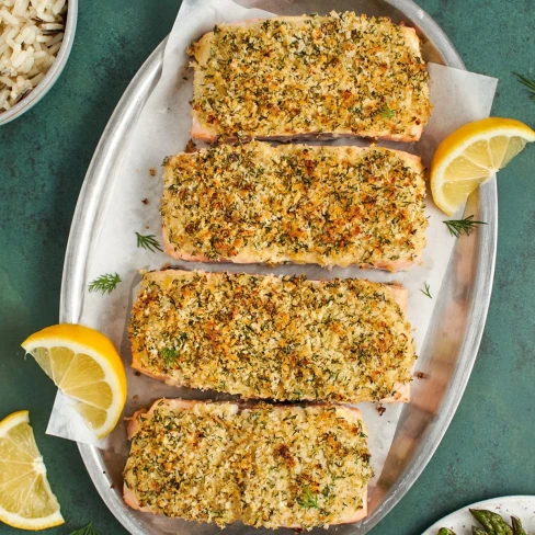 Baked Salmon with Panko-Dill Crust Image