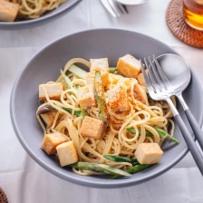 Creamy Miso Pasta with Tofu and Asparagus (Vegan) Recipe Page