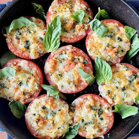 Mozzarella And Basil Stuffed Tomatoes Image