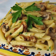 Penne With Pancetta And Mushrooms Recipe Page