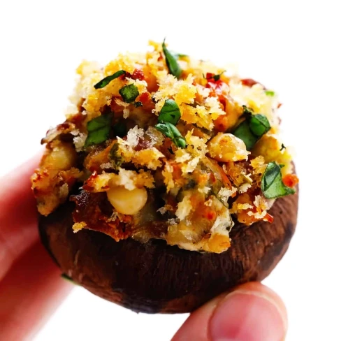 Stuffed Mushrooms with Goat Cheese and Sun-Dried Tomatoes Image