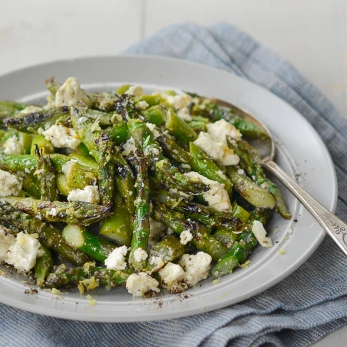 Grilled Asparagus Salad with Lemon &amp; Feta Image