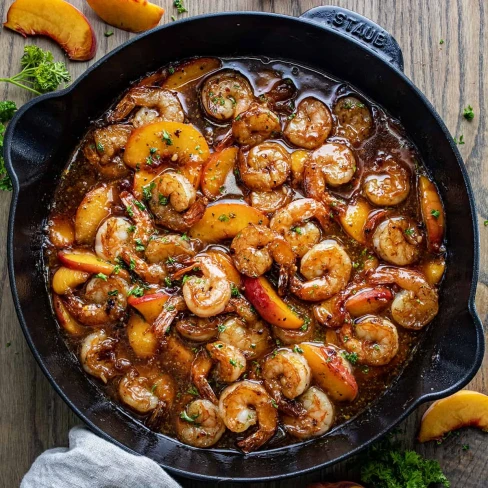 Bourbon Peach Roasted Shrimp Image