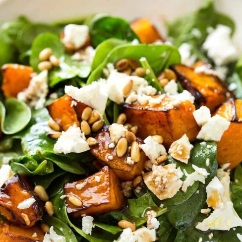 Roast Pumpkin, Spinach and Feta Salad Image