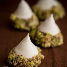 Meringue Acorns with Salted Pistachios and Chocolate Recipe Page