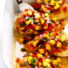 Ginger Chicken with Confetti Peach Salsa Recipe Page