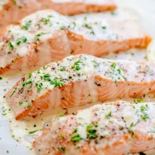 Oven Baked Salmon with Lemon Cream Sauce Recipe Page