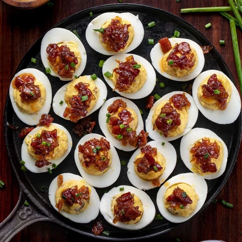 Whiskey Bacon Jam Deviled Eggs Image