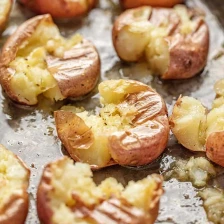 Honey Roasted Smashed Potatoes Recipe Page