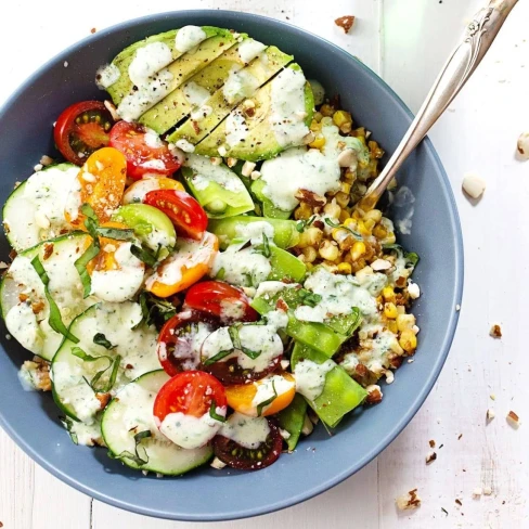 Rainbow Veggie Bowls with Jalapeño Ranch Image