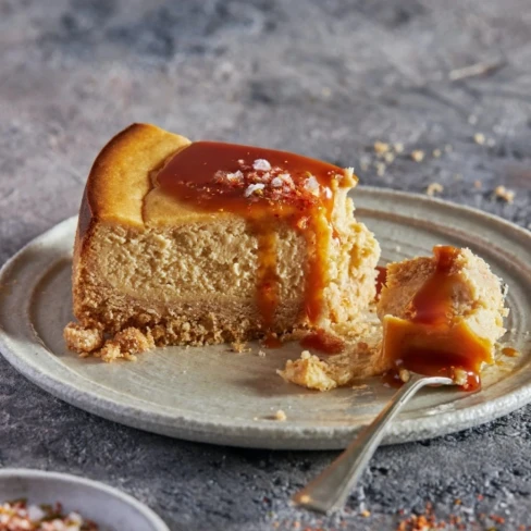 Miso Cheesecake with Caramel Sauce Image