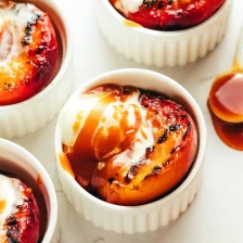 Grilled Peaches with Bourbon Caramel Sauce Recipe Page