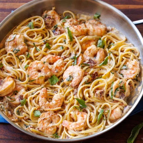 Tuscan Shrimp Pasta Recipe Image