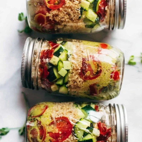 Summer Quinoa Salad Jars with Lemon Dill Dressing Image