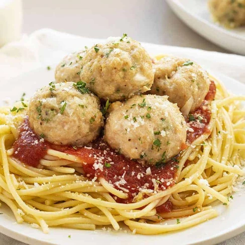 Chicken Meatballs And Spaghetti Image