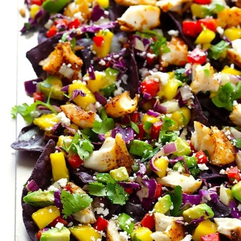 Rainbow Fish Taco Nachos Image