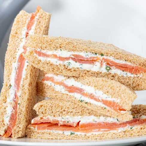 Smoked Salmon And Dill Tea Sandwiches Image