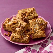 Salted Caramel Pretzel Blondies Recipe Page