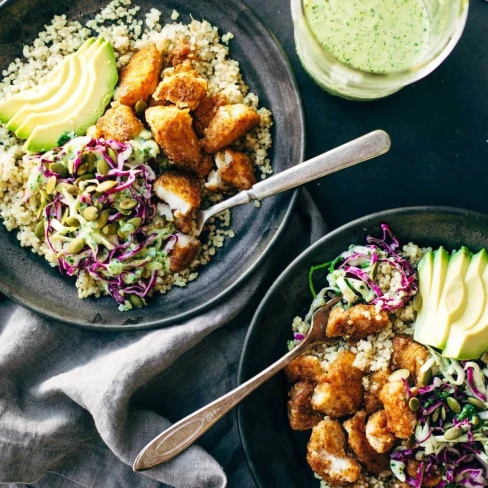 Spicy Fish Taco Bowls with Cilantro Lime Slaw Image