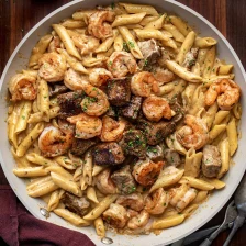 Blackened Steak and Shrimp Alfredo Recipe Page