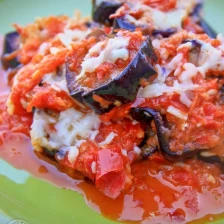 Eggplant with Red Pepper Sauce Recipe Page