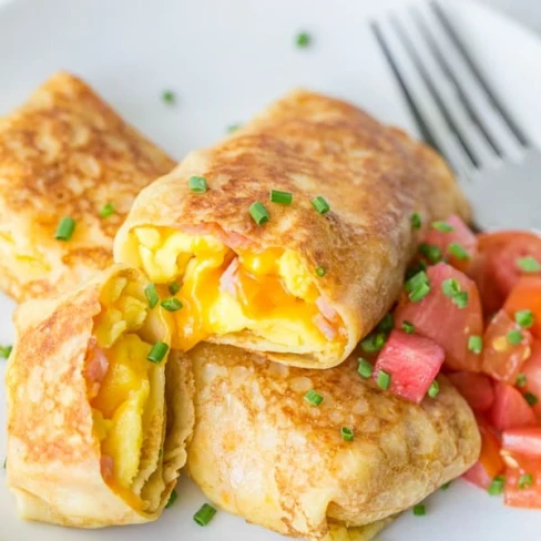 Egg, Ham and Cheese Crepe Pockets Image