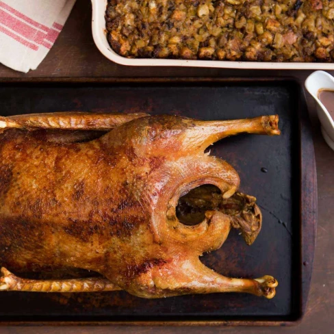 Crisp-Skinned Roast Goose and Gravy Recipe Image