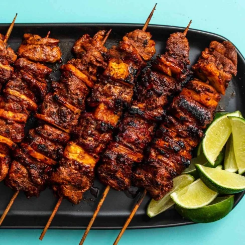 Charcoal-Grilled Al Pastor Skewers Recipe Image