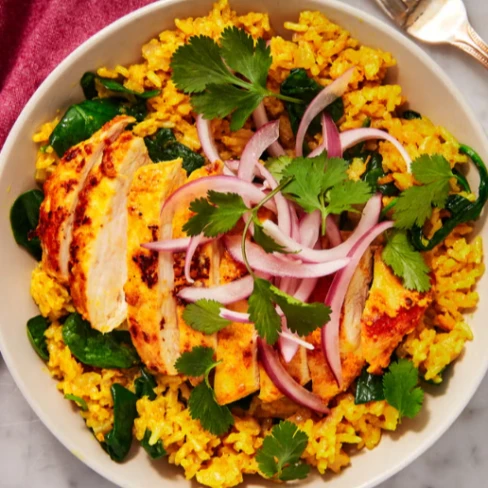 Curried Chicken &amp; Garlic Golden Rice Image