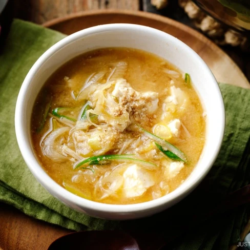 Miso Soup with Enoki Mushrooms and Ground Sesame Image