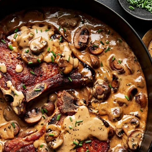 Pork Chops With Mushroom Cream Sauce Image