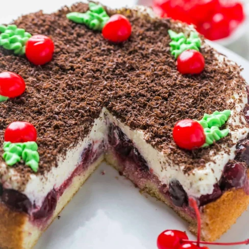 Cherry Christmas Cake Image