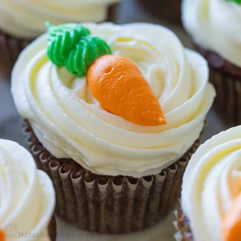 Carrot Cake Cupcakes with Cream Cheese Frosting Image