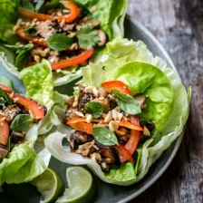 Shiitake Eggplant Lettuce Wraps Recipe Page