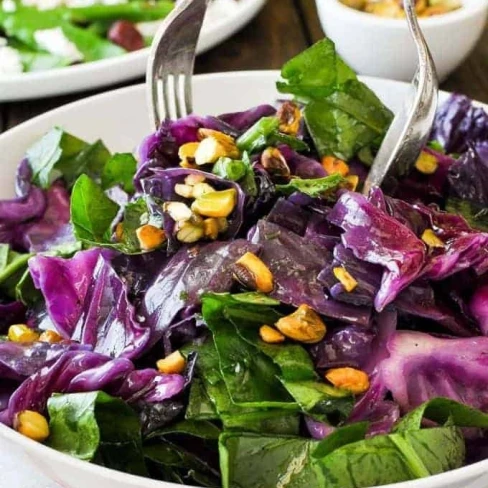 Warm Red Cabbage Salad with Garlic Herb Butter Image