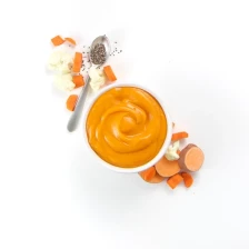 Sweet Potato, Carrots, Cauliflower Baby Food Puree with Chia Seeds Recipe Page