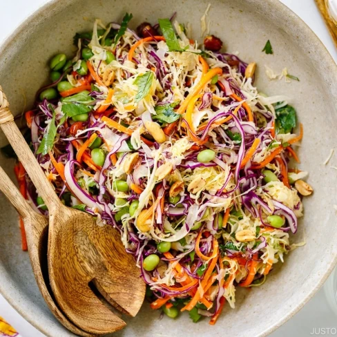 Asian Cabbage Salad with 3-ingredient Miso Dressing Image