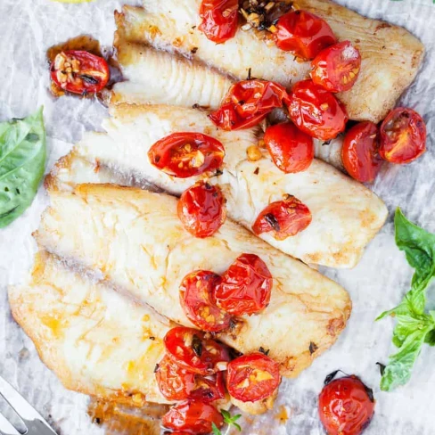 WALLEYE WITH BALSAMIC ROASTED CHERRY TOMATOES Image