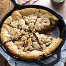 Deep Dish Chocolate Chip Cookie with Caramel and Sea Salt Recipe Page