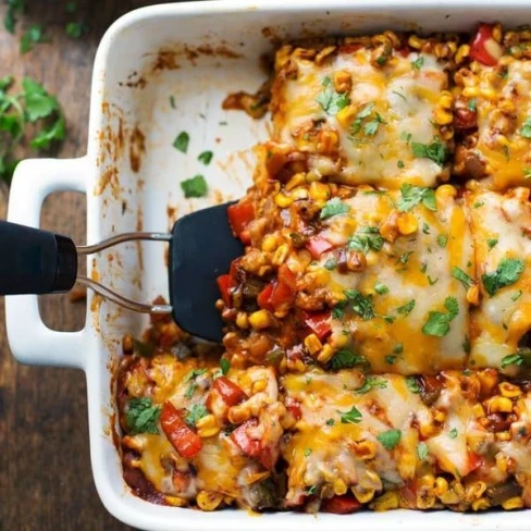 Healthy Mexican Casserole with Roasted Corn and Peppers Image