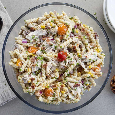 Chicken Bacon Ranch Pasta Salad Image