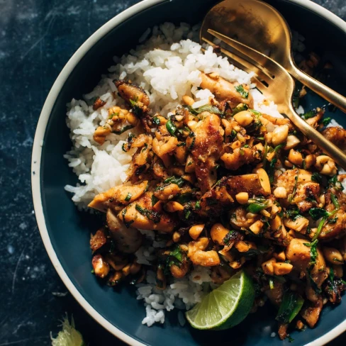 Ginger Peanut Chicken with Coconut Rice Image