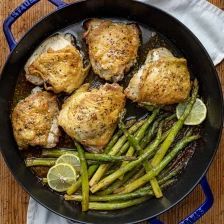 Garlic Butter Chicken Thighs With Asparagus Recipe Page