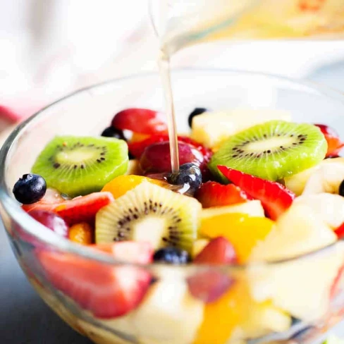 RAINBOW FRUIT SALAD WITH HONEY LIME DRESSING Image